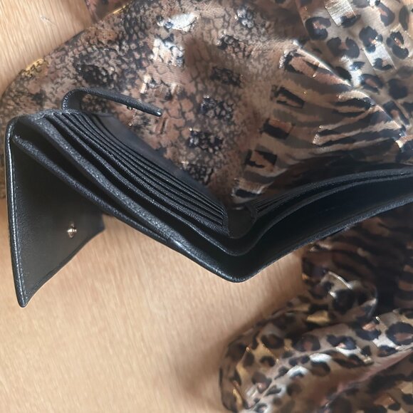 GUCCI Blondie Black Calf Leather Tri-Fold Wallet VTG Y2K Italy luxury designer - Picture 11 of 12